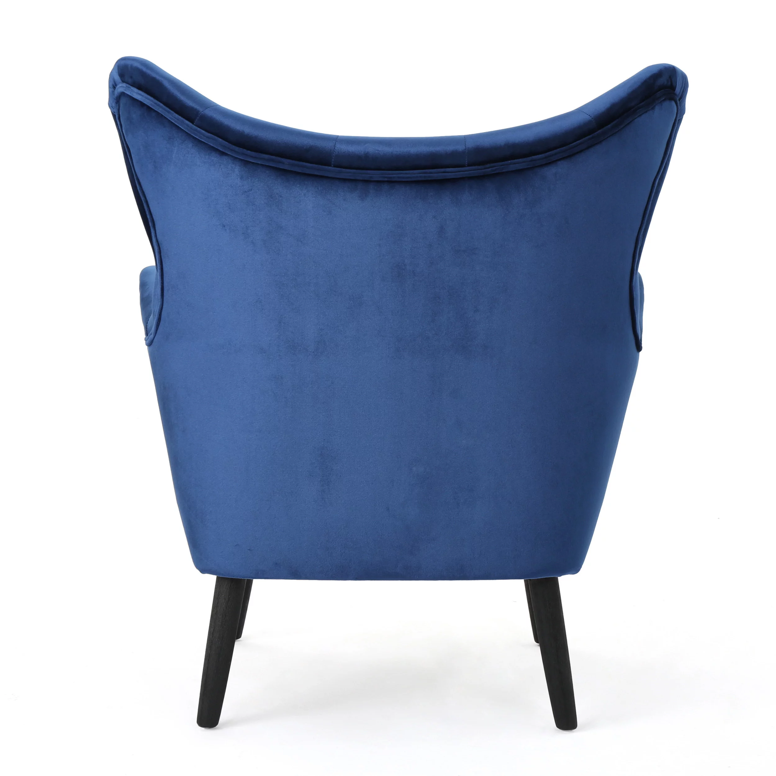Bellamy Studios Mid Century Velvet Wingback Chair, Navy Blue