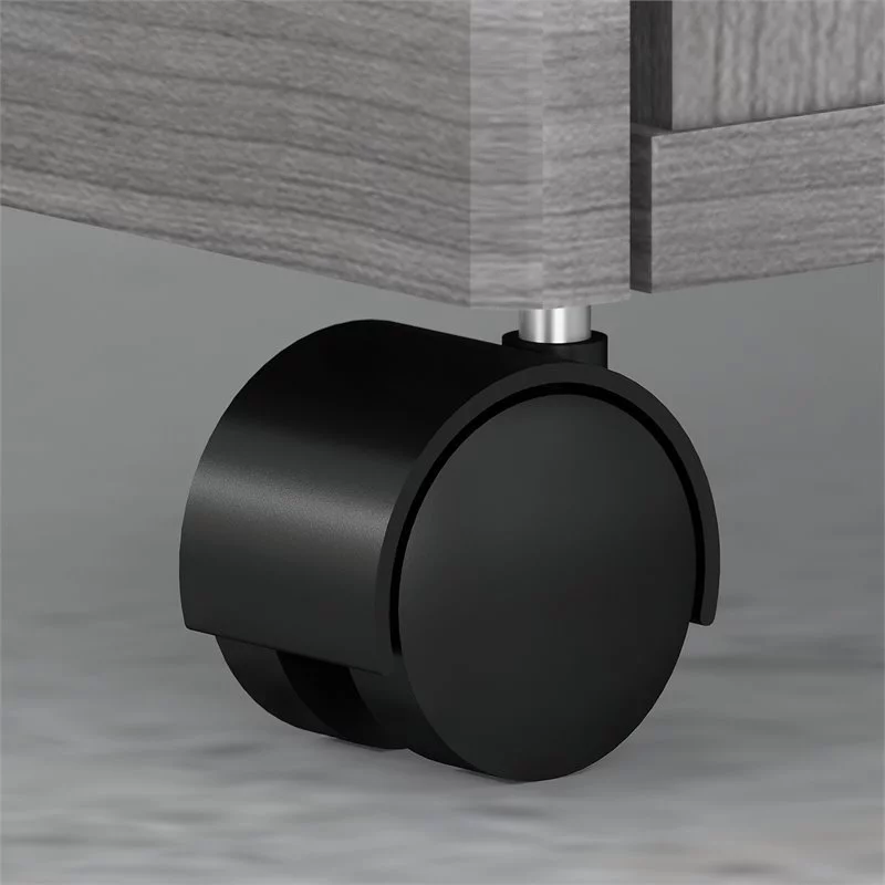 Home Square 2 Piece Wood Mobile Filing Cabinet Set in Platinum Gray