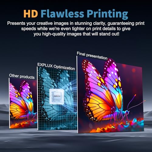 EXPLUX A4 DTF Printer,with XP600 printhead with Anti-Clogging Technology + 200% high Speed Printing,for DIY T-Shirt,Other Textiles,2-Year Ink Included