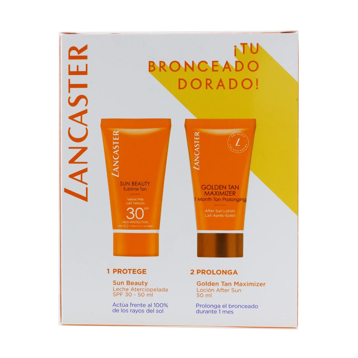 Lancaster Summer Is A State of Mind Set: 1x Sun Beauty Sublime Tan Velvet Milk SPF 30 - 50ml/1.7oz + 1x Golden Tan Maximizer After Sun Lotion - 50ml/1.7oz  2pcs