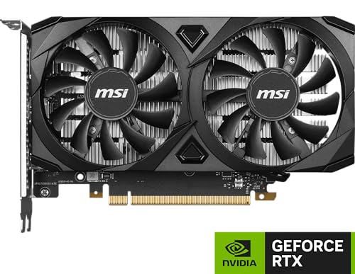 MSI Gaming RTX 3050 Ventus 2X 6G OC Graphics Card (NVIDIA RTX 3050, 96-Bit, Boost Clock: 1492 MHz, 6GB GDDR6 14 Gbps, HDMI/DP, Ampere Architecture)