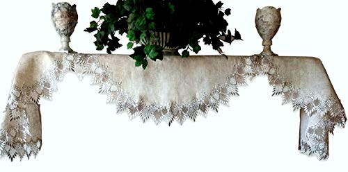 Mantel Shelf Scarf Earth Tones Neutral 90 Inch Mantle Doily Lace Dresser Scarf Runner