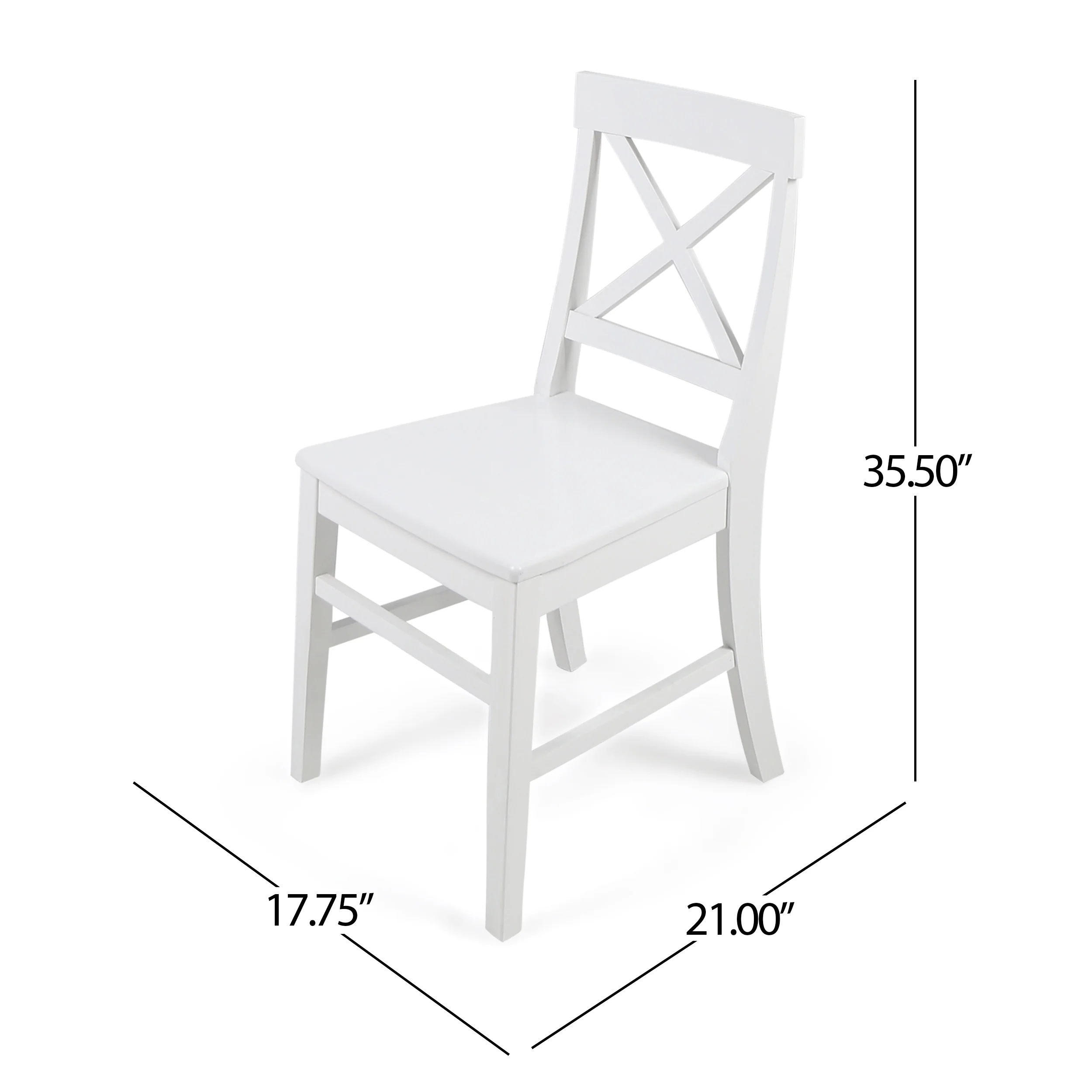 Noble House Roseann Acacia Wood Dining Chairs, Set of 2, White