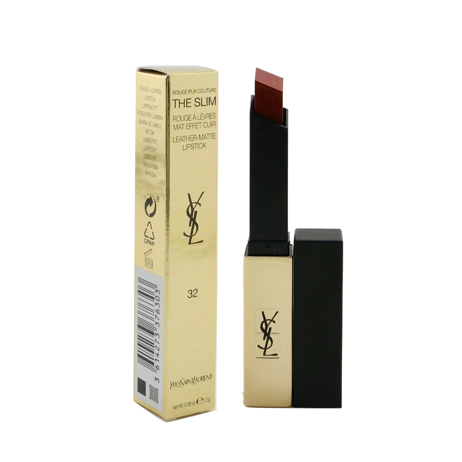Yves Saint Laurent Rouge Pur Couture The Slim Leather Matte Lipstick - # 8 Contrary Fuchsia  2.2g/0.08oz