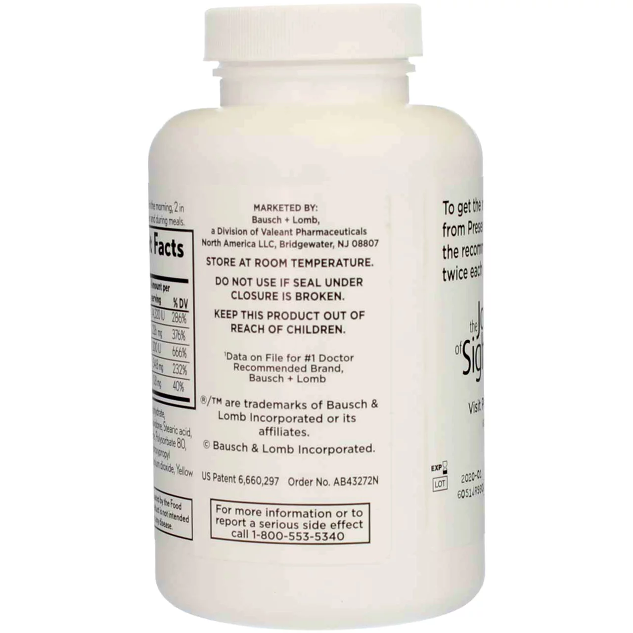 Bausch & Lomb Ocuvite PreserVision Tablets 240 Tablets (Pack of 2)