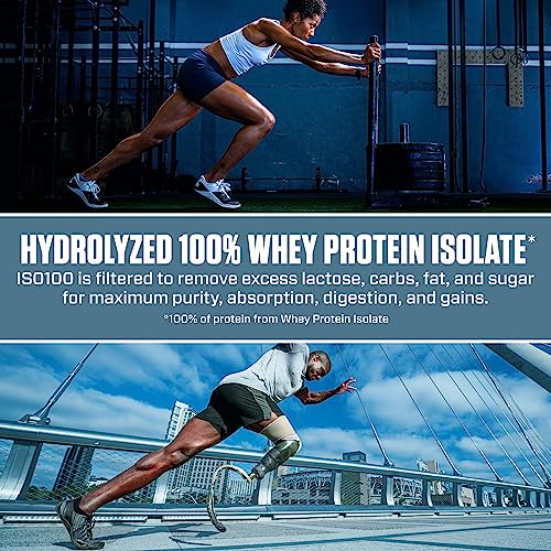 Dymatize x Fruity Pebbles ISO100 Whey Protein Powder Isolate, 25g of Protein, 20 Servings, 5.5g BCAAs, 120 Cal., Gluten Free, 1g Fat, 1g Sugar, 2g Carb