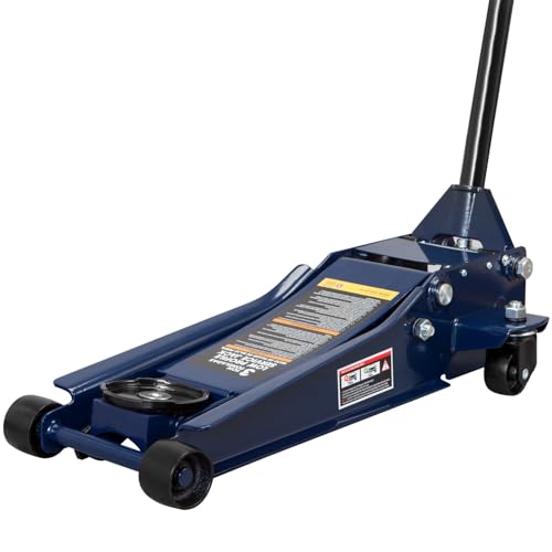 TCE TCET825051 Torin Hydraulic Low Profile Trolley Service/Floor Jack with Single Piston Quick Lift Pump, 2.5 Ton (5,000 lb) Capacity, Blue