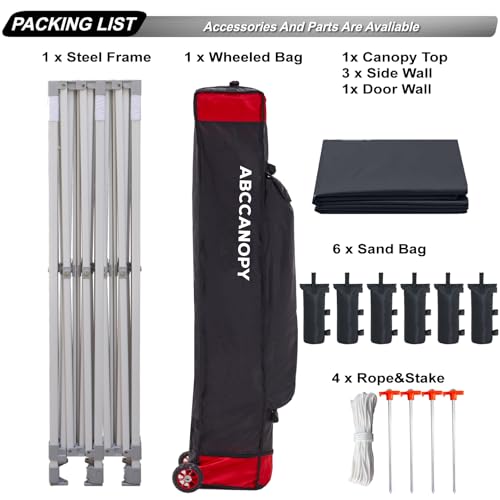 ABCCANOPY Easy Pop Up Canopy Tent with Sidewalls 10x10 Commercial -Series, White