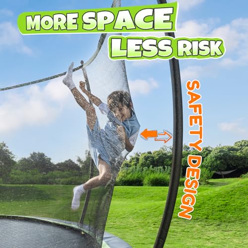 BCAN 8FT 10FT 12FT 14FT 15FT 16FT Recreational Trampoline with Enclosure for Kids Adults, ASTM Approved, Outdoor Trampolines with Ladder for Kids
