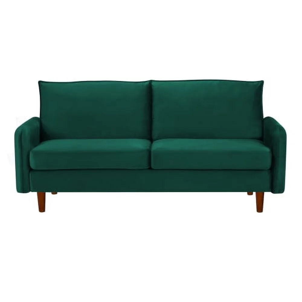 Wulawindy Loveseat Green velvet with wood legs
