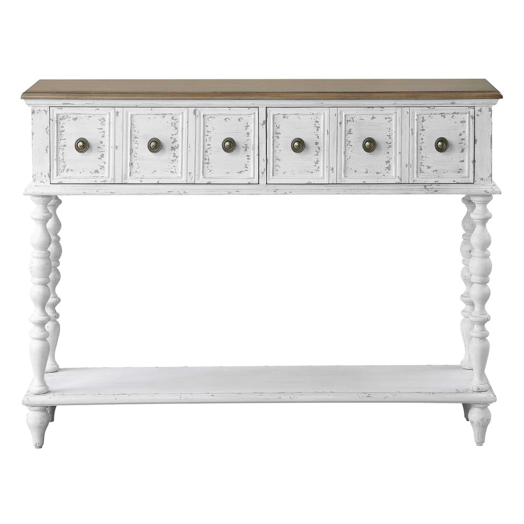 Flikker Dark Charcoal and Antique White Console Table