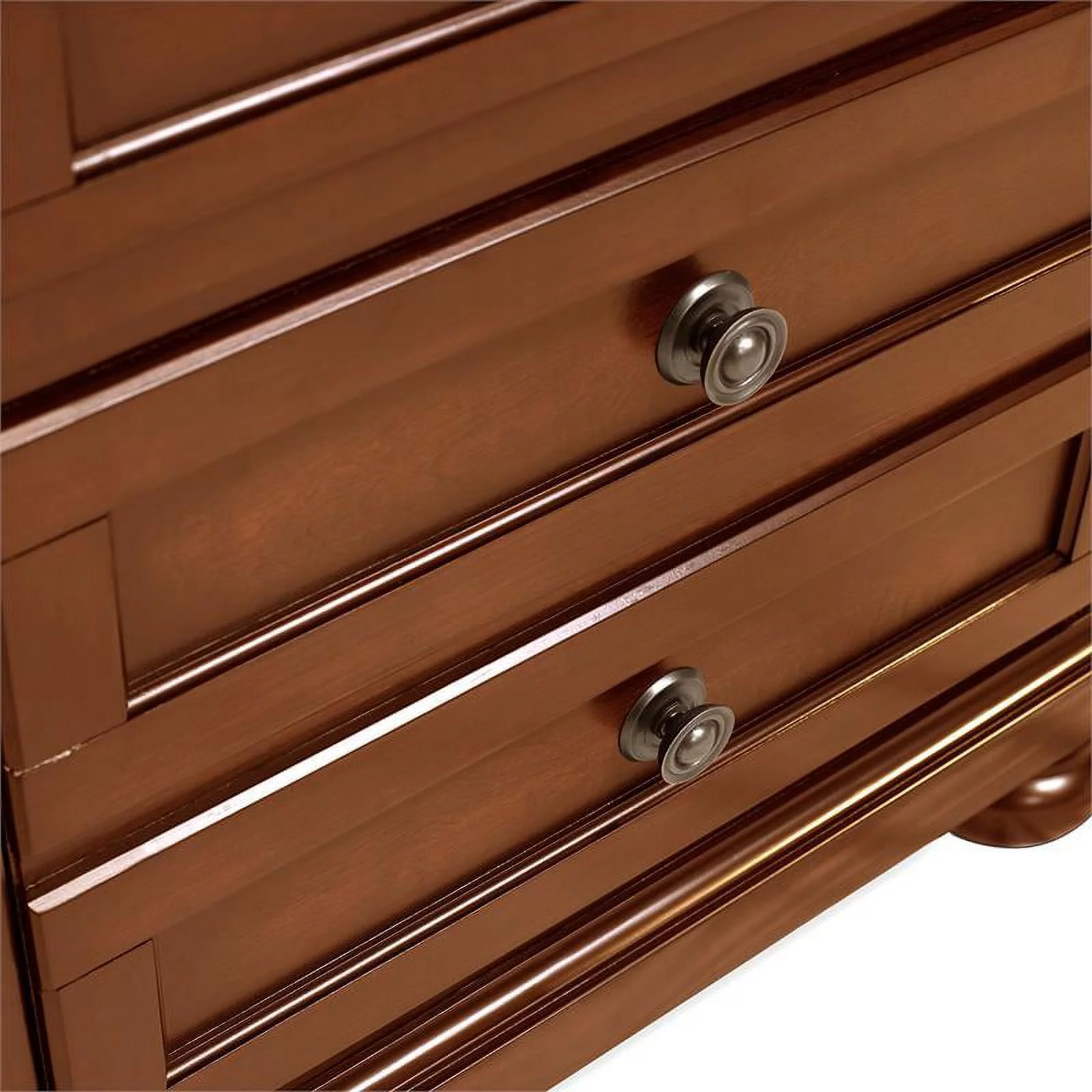 FOA Caiden 2pc Dark Cherry Solid Wood Bedroom Set - Nightstand + Chest