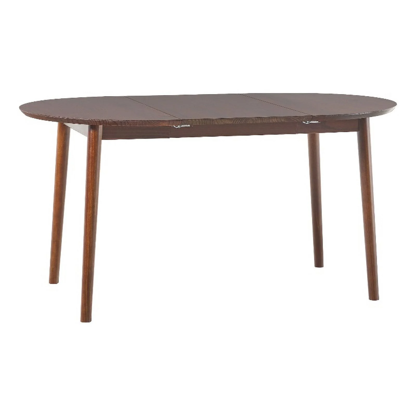 Pemberly Row Oval Solid Wood Dining Table with Removable Leaf in Walnut