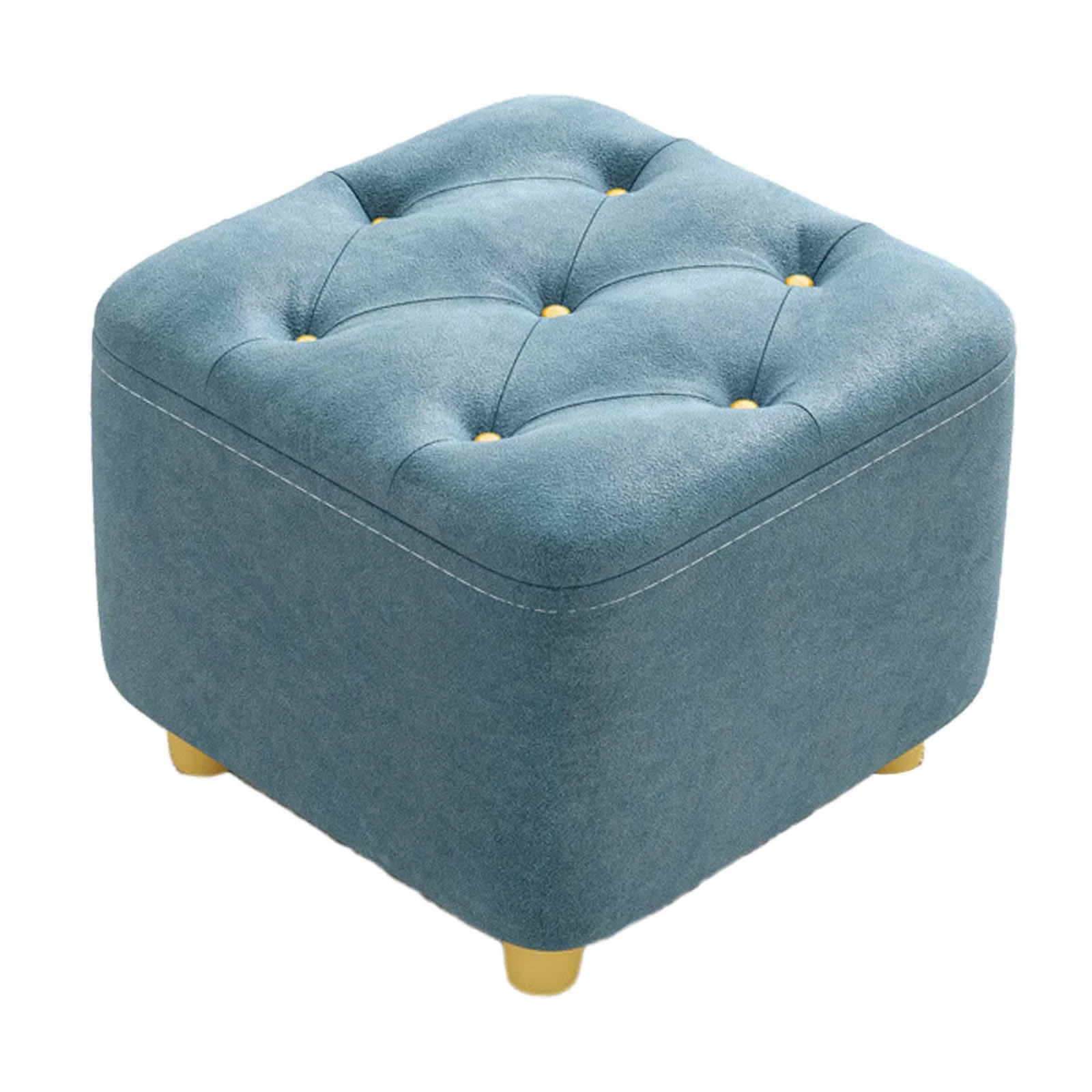 Footrest Square Footstool Non Slip Stylish Creative Comfortable Foot Stool Ottoman Stool for Doorway Entryway Playroom Couch blue