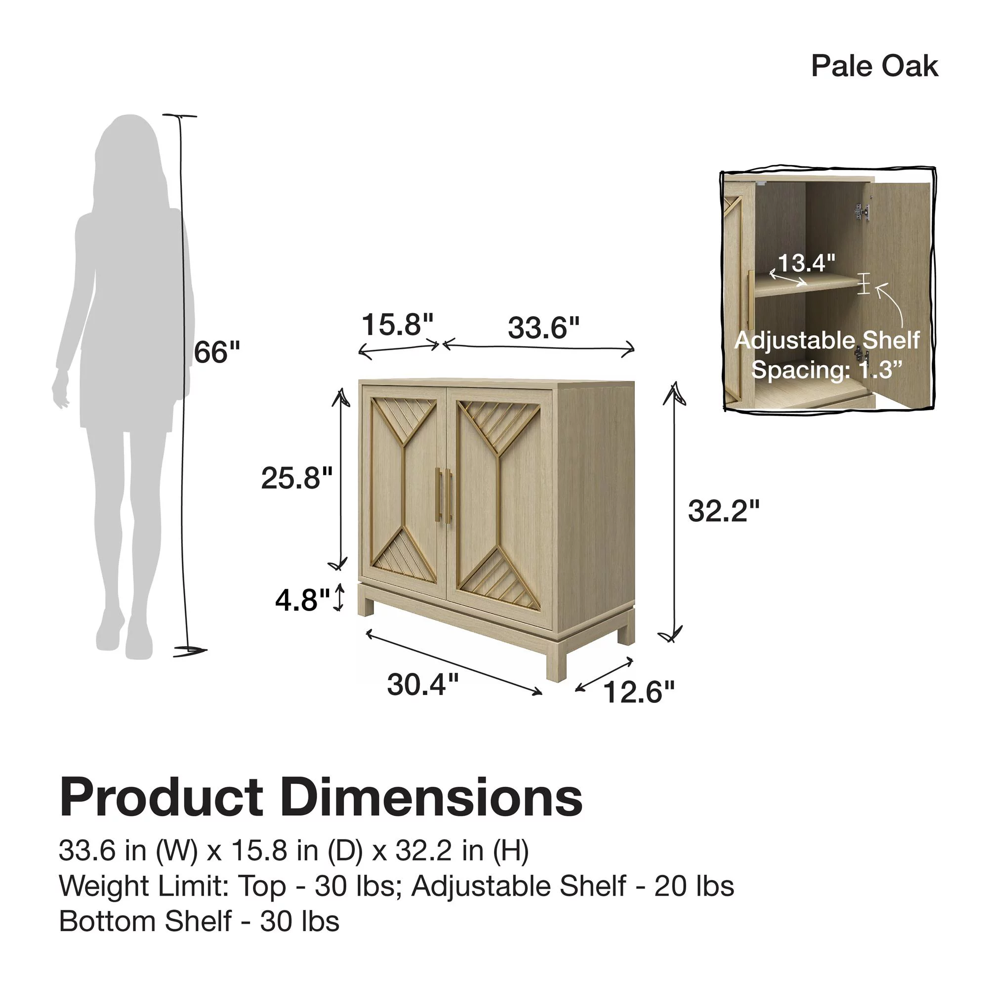 Mr. Kate Neely Accent Cabinet, Pale Oak