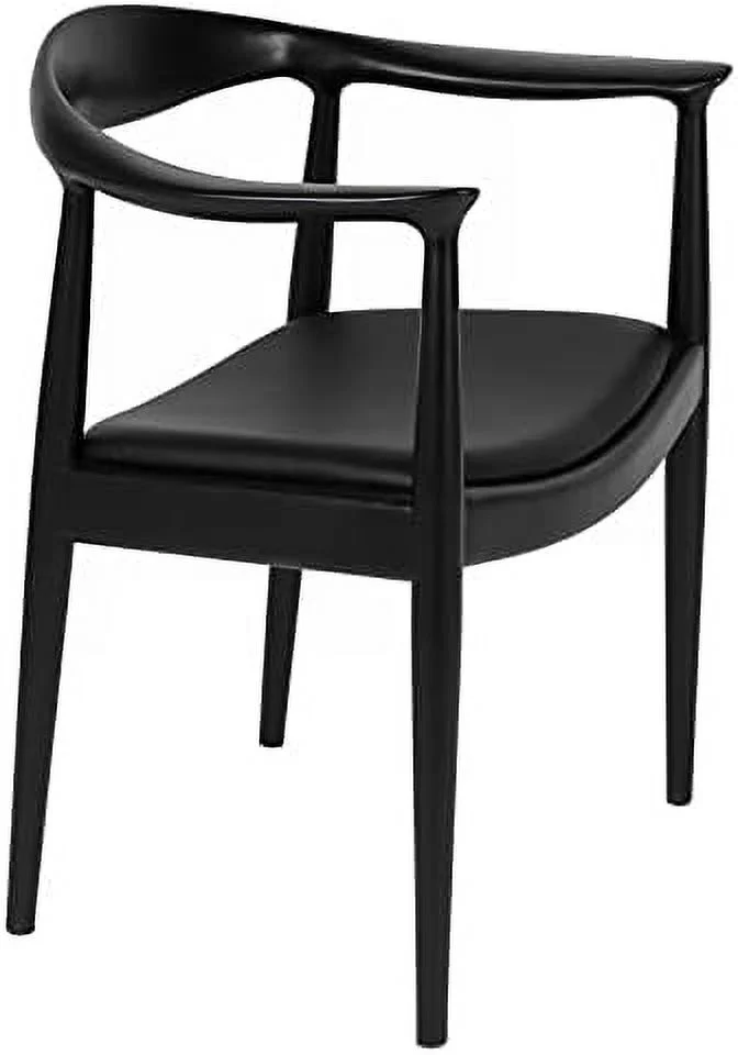 KHBIULIFE Kennedy Armchair Upholstered Dining Chair  Presidential Mid-Century Modern Accent Chair in Black
