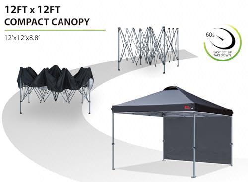 MASTERCANOPY Durable Pop-up Canopy Tent with 1 Sidewall (10'x10',White)