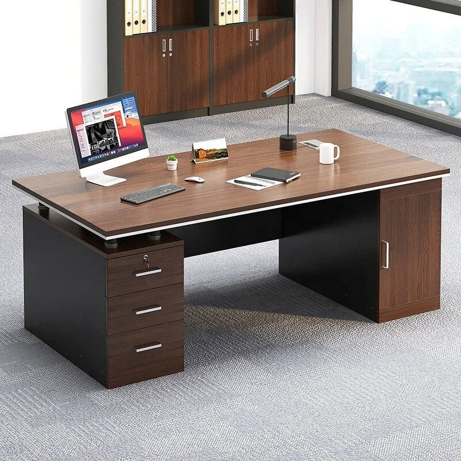 Home Office Computer Writing Desk PC Table With Drawers Study Desk
