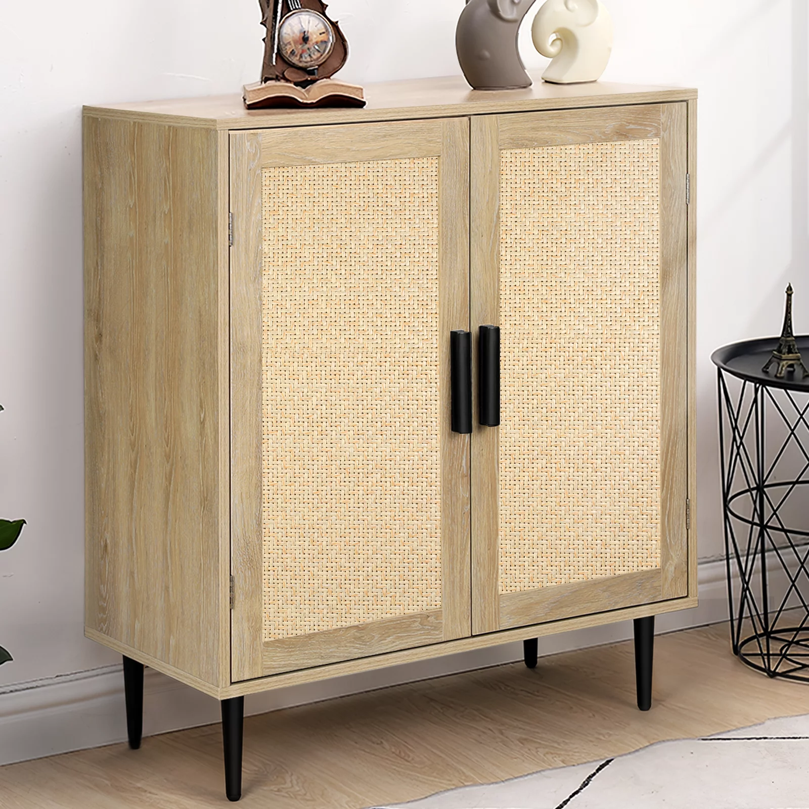 Richya 34.4'' Tall Sideboard Buffet Cabinet with Rattan Doors, for Dining Room, Kitchen, Living Room