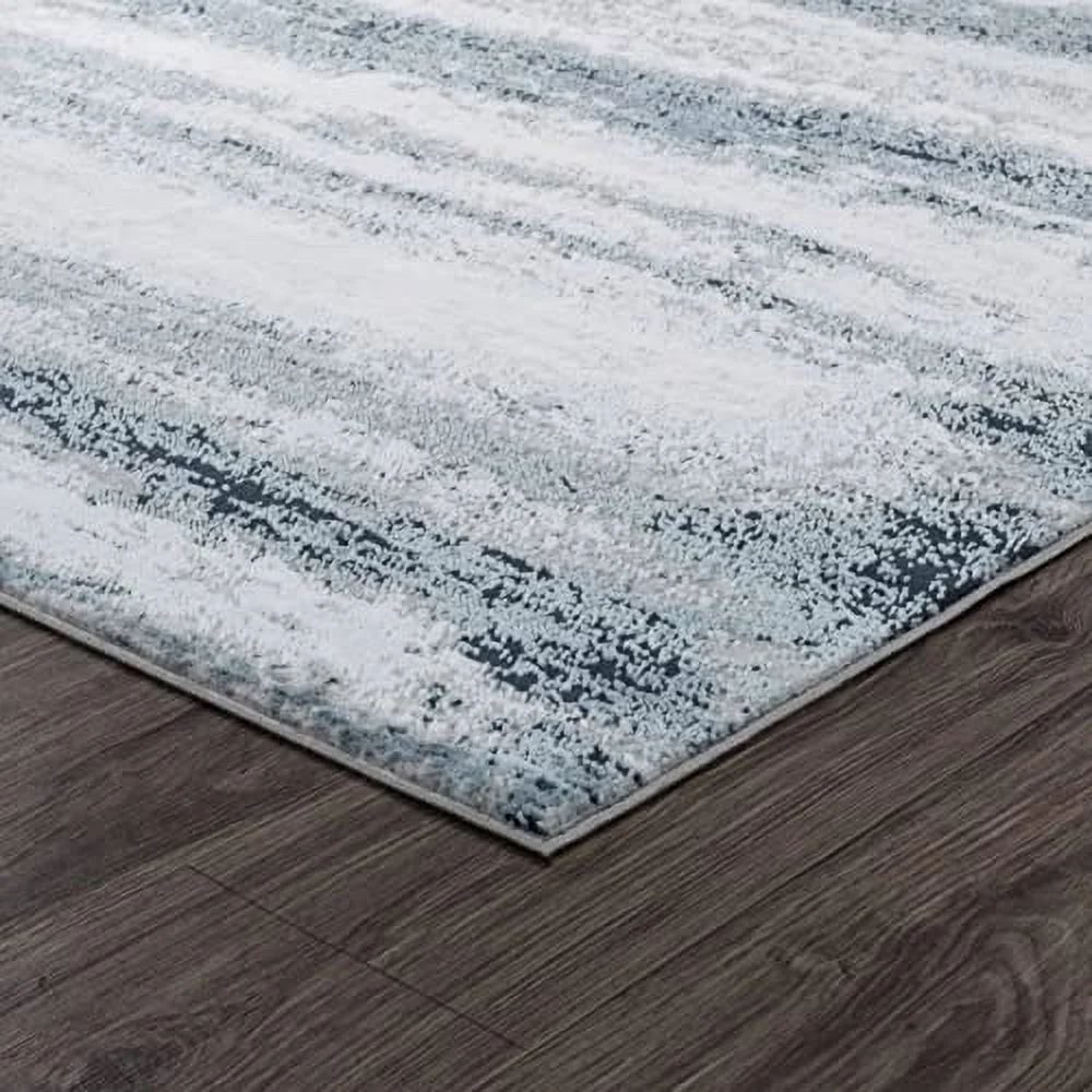 Glory Rugs Modern Abstract Area Rug Faded Soft for Living Room Bedroom Home and Office (8x10, Grey Navy)