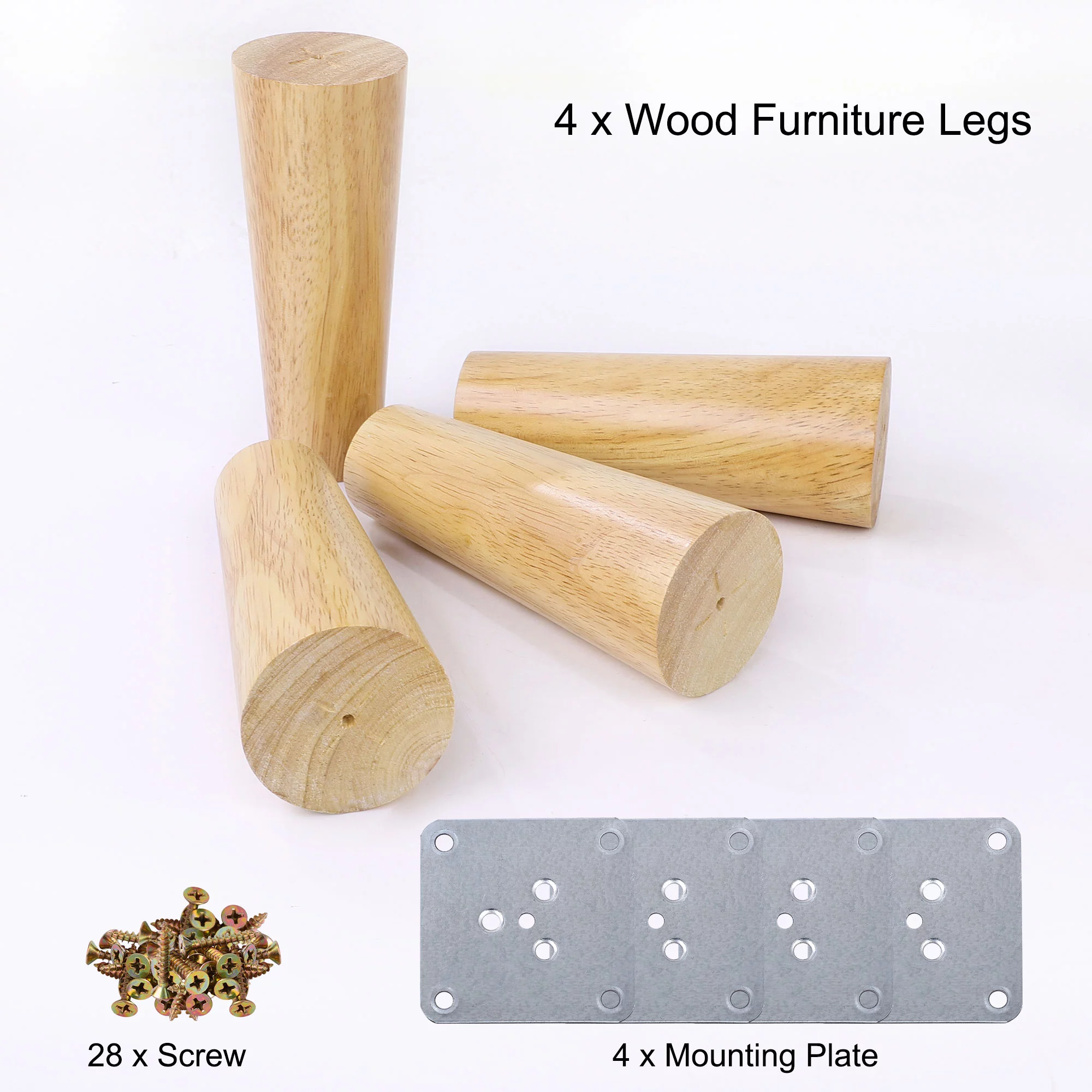 Uxcell Wood Furniture Legs 4Pcs, Hardwood Sofa Replacement Legs 6 Inch