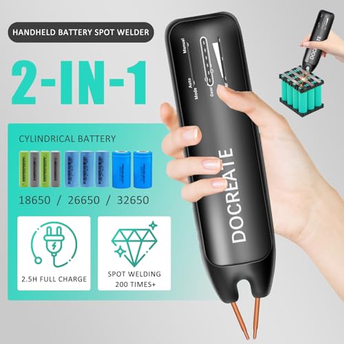 Spot Welder, Docreate Farad Capacitor Portable Mini Welder Spot 3000F with LCD Screen, 120 Levels Adjust Spot Welding Machine 18650 Battery Energy Storage, Nickel Strip Support 0.1-0.3mm