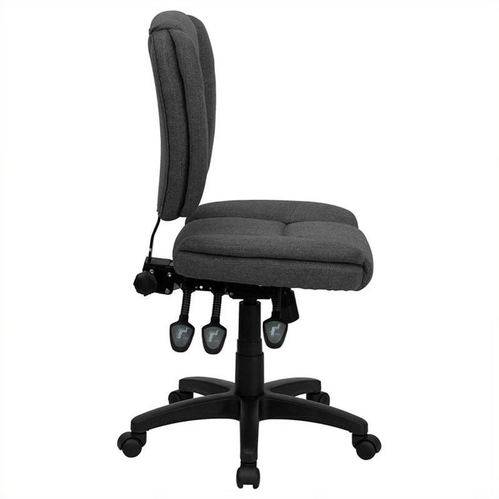 Pemberly Row Contemporary Mid Back Ergonomic Office Swivel Chair in Gray