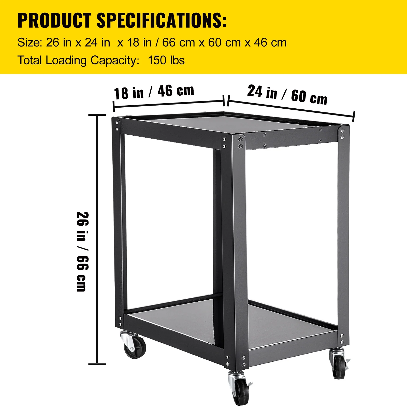 BENTISM AV Cart Steel Media Cart 26