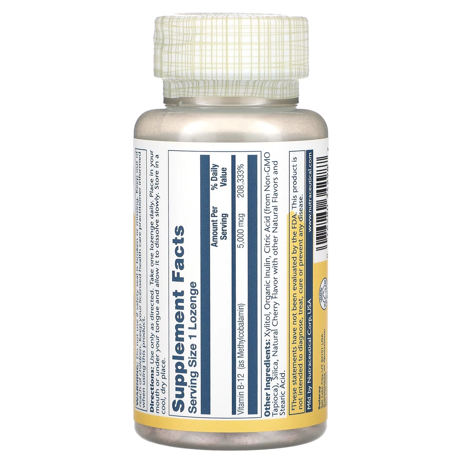 Solaray - Methyl B12 Cherry 5000 mcg. - 60 Lozenges