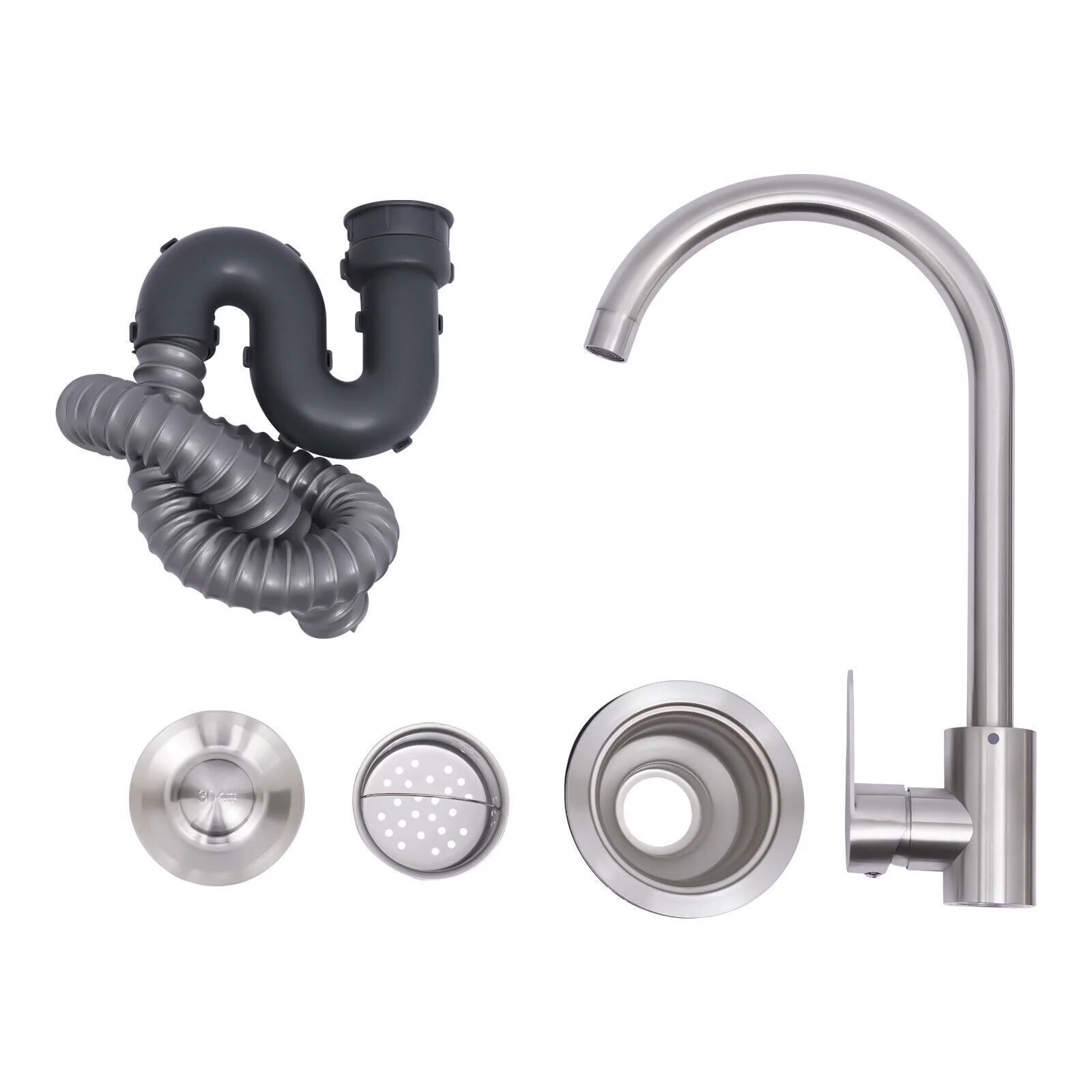 Kitchen Stainless Steel Utility Sink Prep Table 1 Compartment Commercial Sink