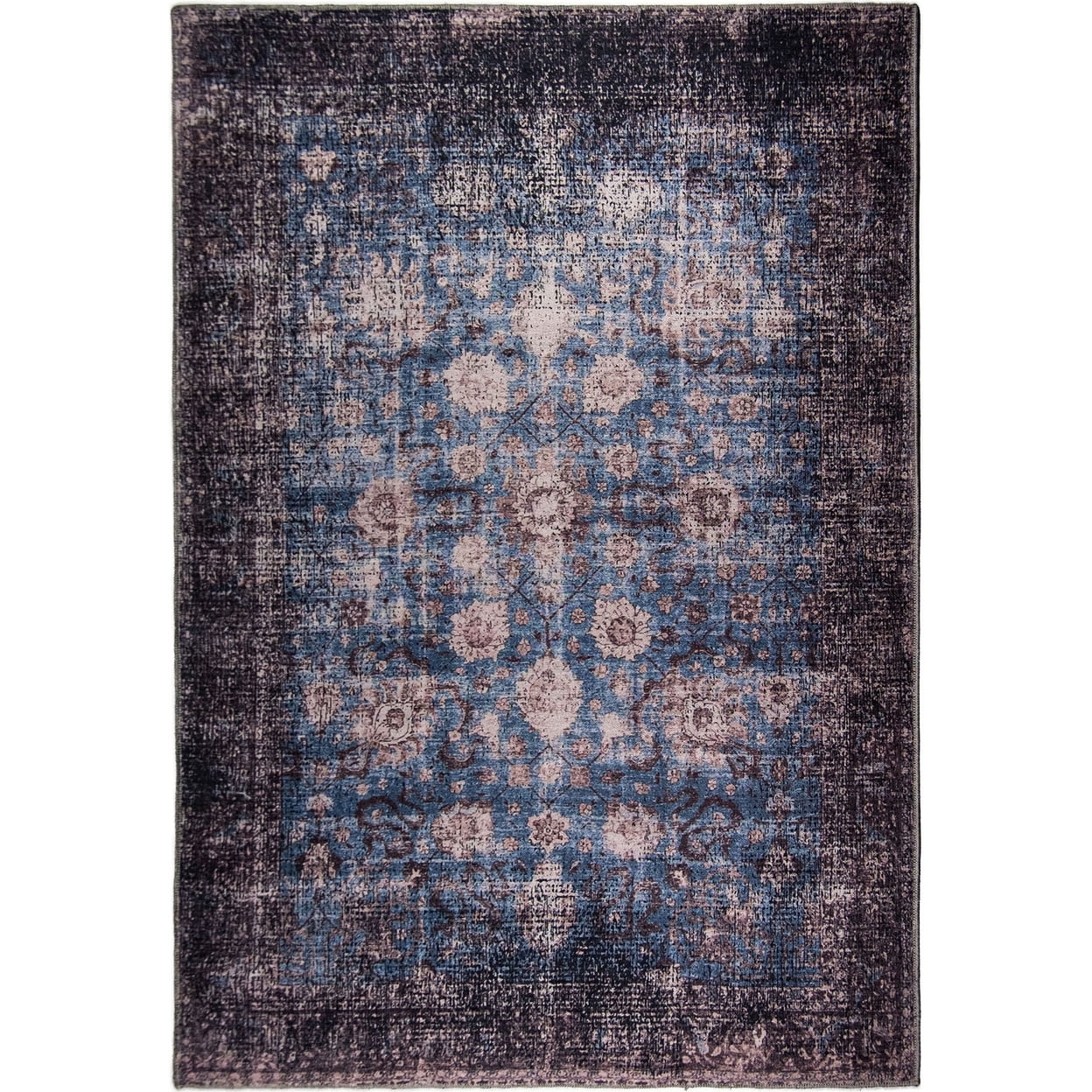 L'Baiet Amelie Abstract Washable Area Rug Blue 2' x 3' Small Throw Rugs Carpet for Living Room, Bedroom, Kitchen, Entryway, Nursery, Playroom, Office | Boho Aesthetic Modern Colorful Home Decor