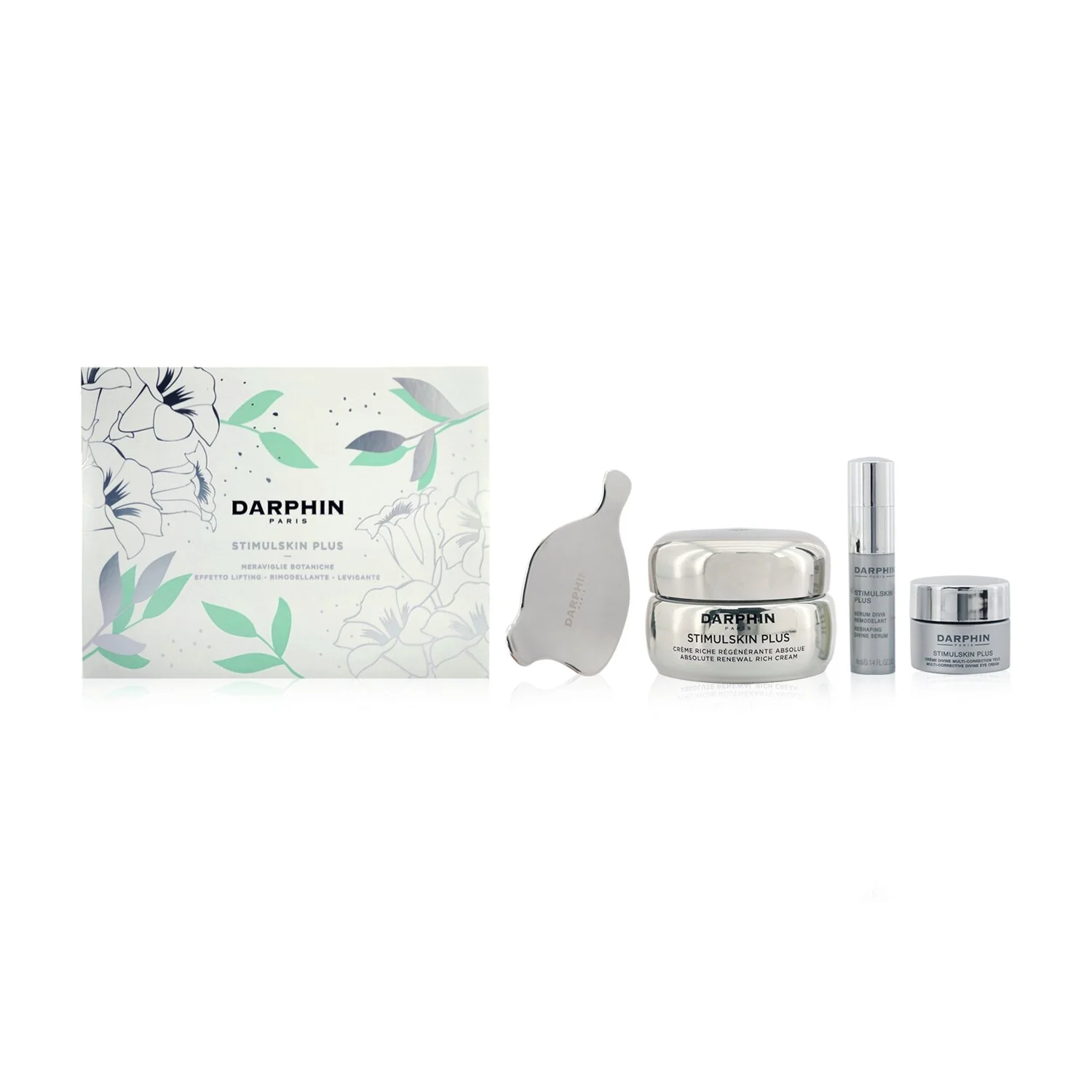 Darphin Stimulskin Plus Meraviglie Botaniche Set: Renewal Rich Cream 50ml+ Reshaping Divine Serum 4ml+ Eye Cream 5ml+ Massage Applicator  4pcs