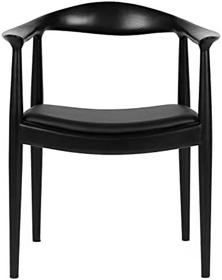 KHBIULIFE Kennedy Armchair Upholstered Dining Chair  Presidential Mid-Century Modern Accent Chair in Black