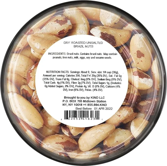 KIND Dry Roasted Unsalted Brazil Nuts