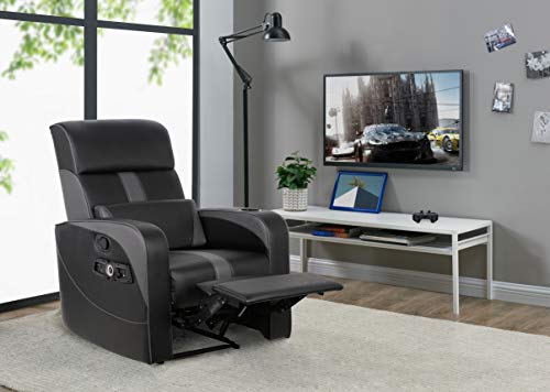 X Rocker Gamma Recliner Gaming Chair, 2.1 Bluetooth Audio System, Headrest Mounted Speakers, Built-in Footrest and Cupholder, 718001, 34.84