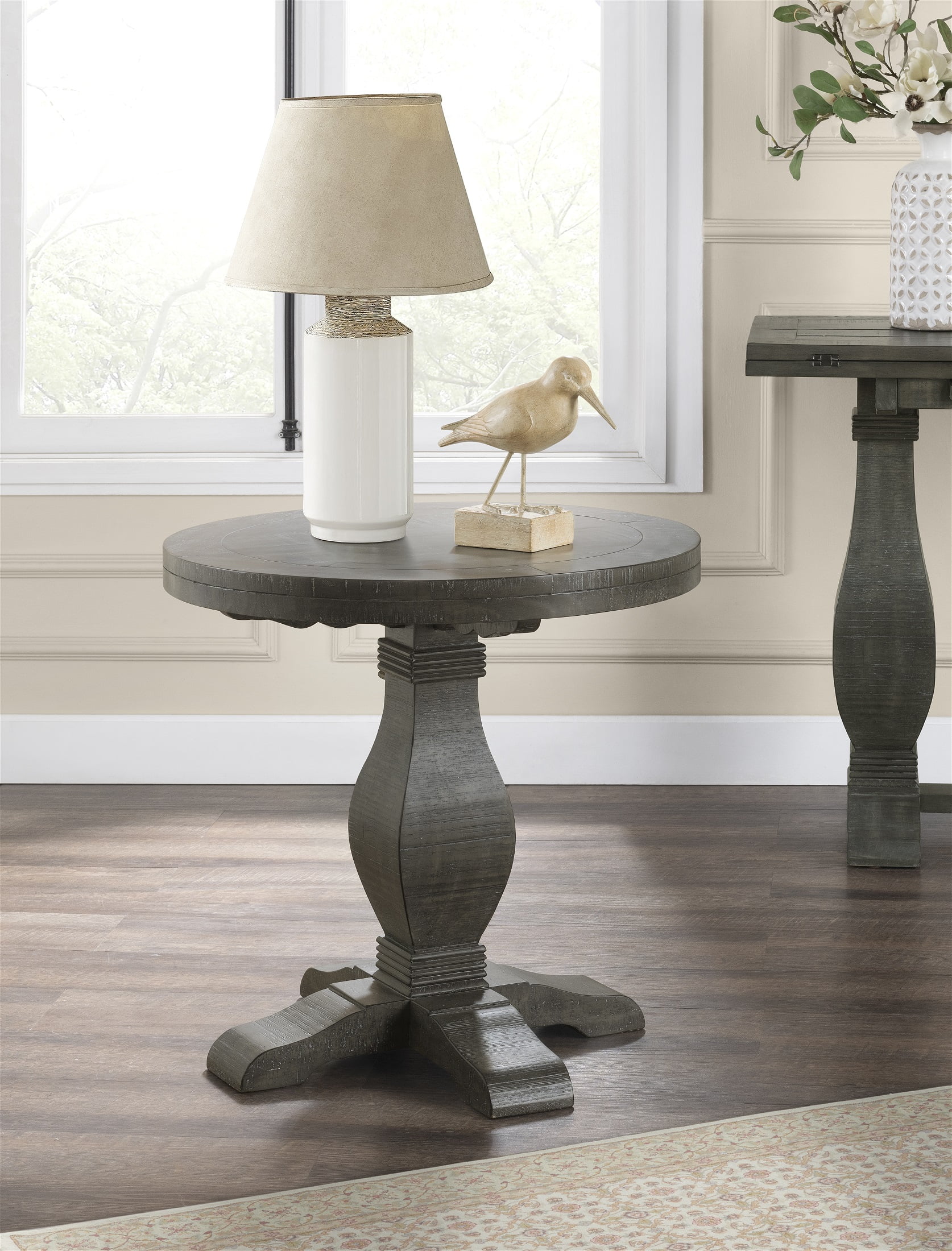 Martin Svensson Home Napa Solid Wood Round End Table Gray