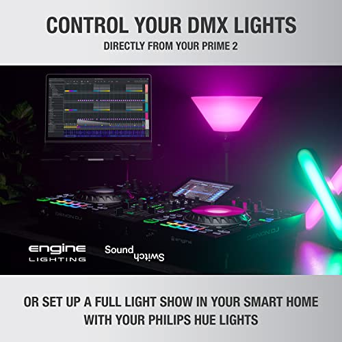 Denon DJ PRIME 4+ Standalone DJ Controller with Stem Separation on 4 Decks, Wi-Fi Streaming, Drop Sampler Mixer, 10.1