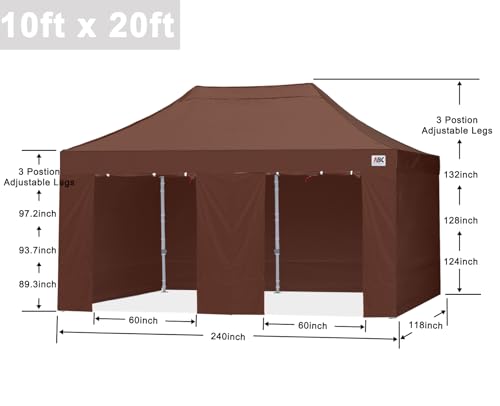 ABCCANOPY Easy Pop Up Canopy Tent with Sidewalls 10x10 Commercial -Series, White