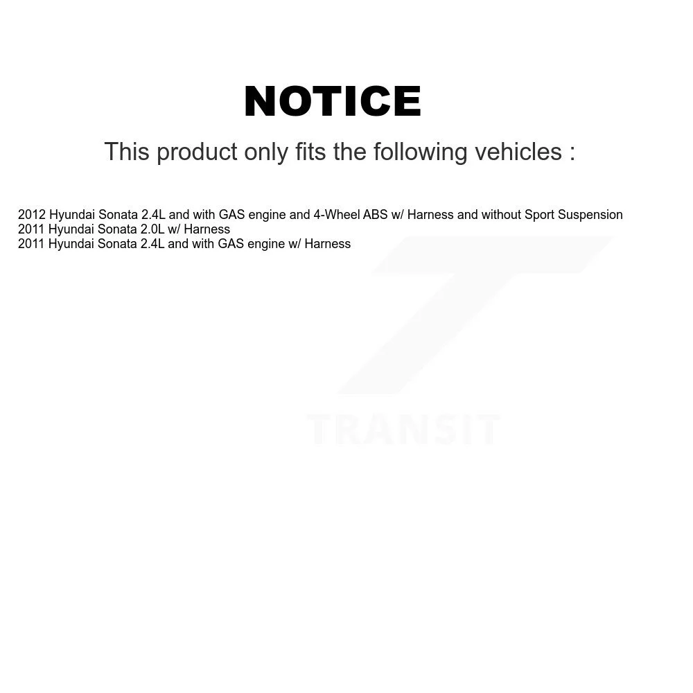 Transit Auto - Front Wheel Bearing And ABS Sensor Kit For Hyundai Sonata K7S-102407