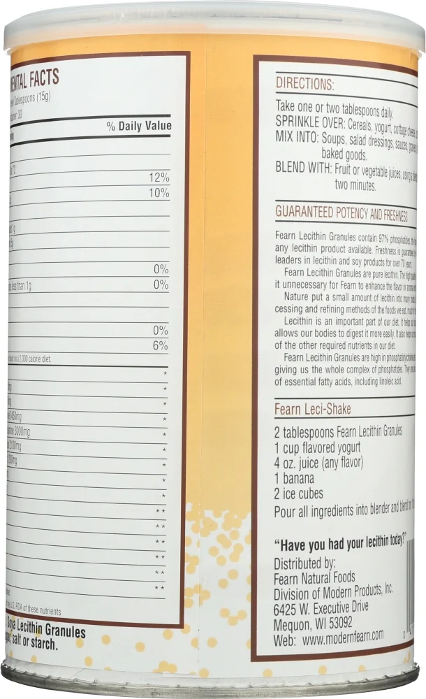 FEARN: Lecithin Granules Naturally Great Tasting, 16 oz