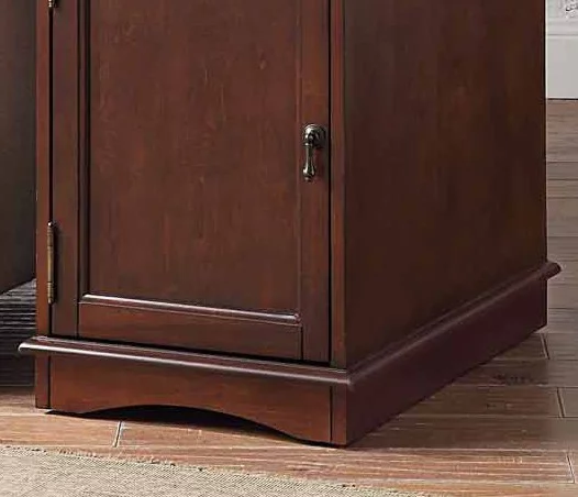 Abanopi Versatile Design 1pc Side Table Birch Veneer USB Outlet Nightstand Multifunctional Home Furniture