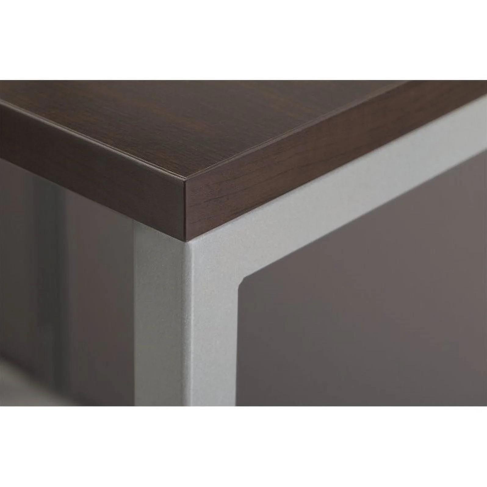 Scranton & Co Furniture 60W Two Person Straight Desk Office Suite in Cherry