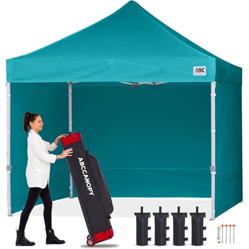 ABCCANOPY Easy Pop Up Canopy Tent with Sidewalls 10x10 Commercial -Series, White