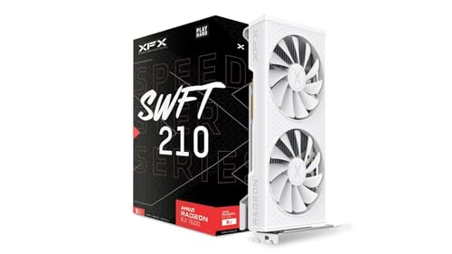 XFX Swift AMD Radeon RX 9060 XT OC White Gaming Edition with 8GB GDDR6 HDMI 2xDP, AMD RDNA 4 RX 9060XT RX-96TSW8GWQ