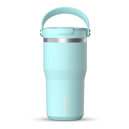Hydrapeak Nomad 24 oz Tumbler with Handle and Straw Lid, Leakproof, Double Insulated, 24oz Cup Stainless Steel (Blush)