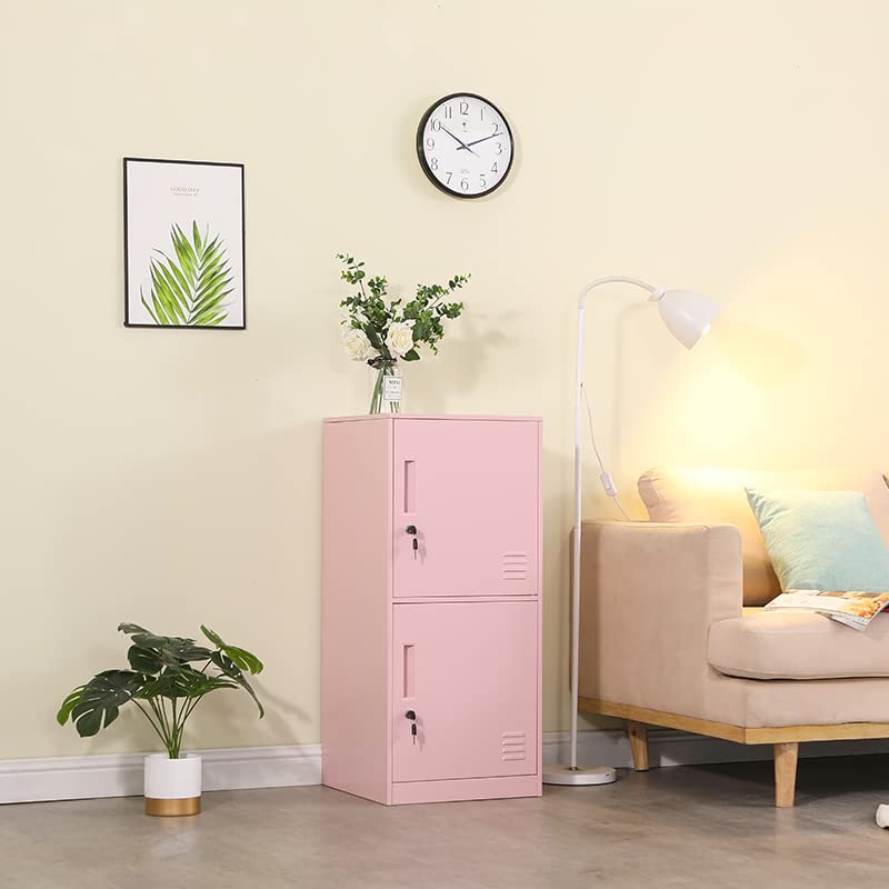 3 Door Metal Vertical Storage Locker for Kids Bedroom, Children Room, School, Office, Home ,Stackable Steel Storage Cabinet for Toys, Clothes & Sports Equipment,Anti-Tilting Device. (3D, white)