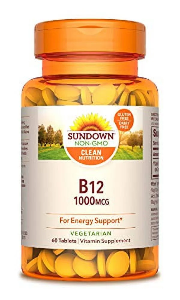 Sundown Vitamin B-12 High Potency 1000 mcg, 60 Tablets (Pack of 3)