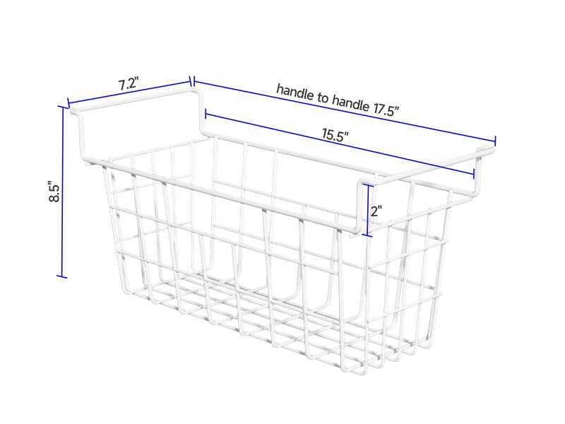 Freezer Organizer Bins, Freezer Baskets for Chest Freezer, Deep Upright Freezer Storage Bins with Handles, 17.5 Inch, 2 Pack