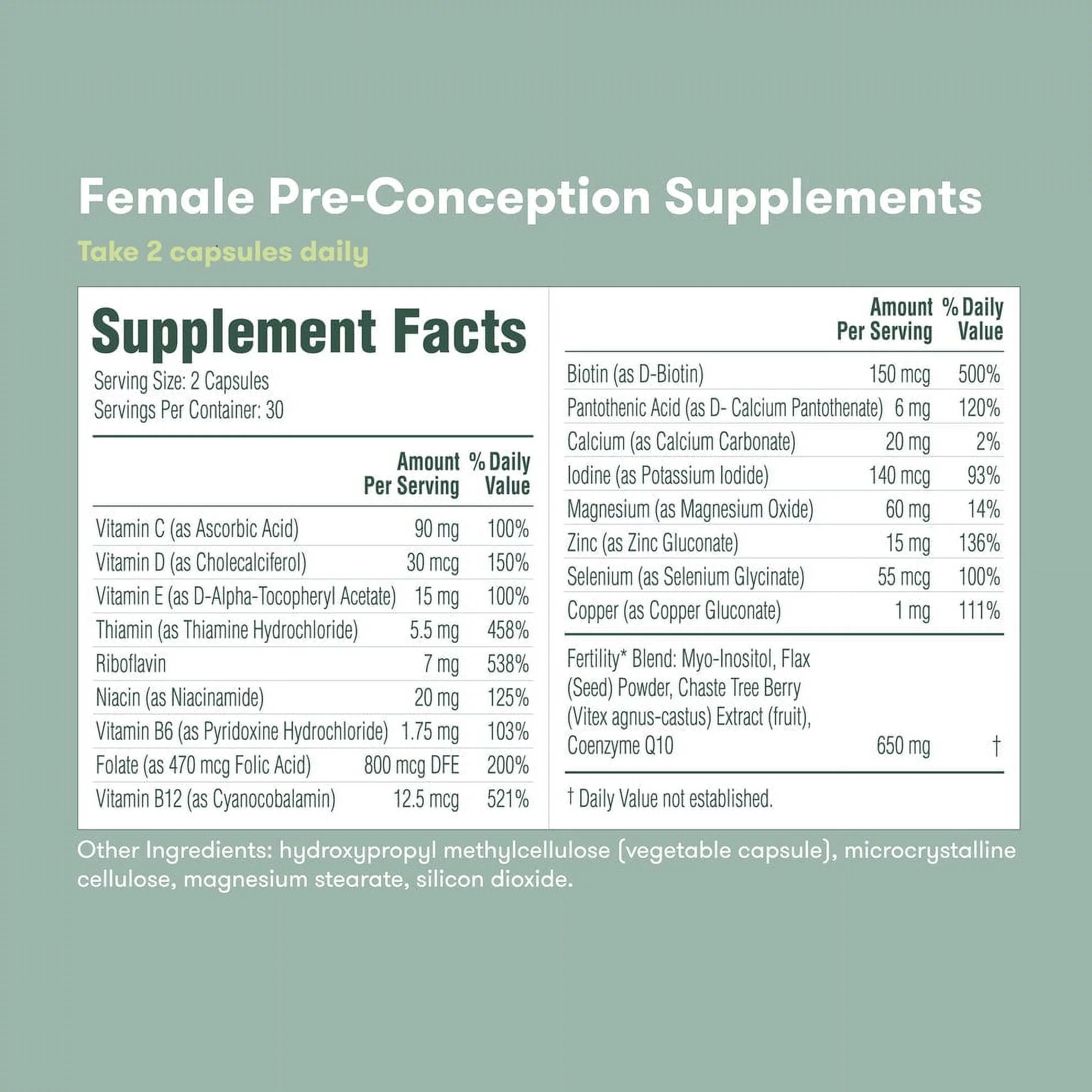 Frida Fertility Pre-Conception Supplement Set - 60 capsules, 30 day supply