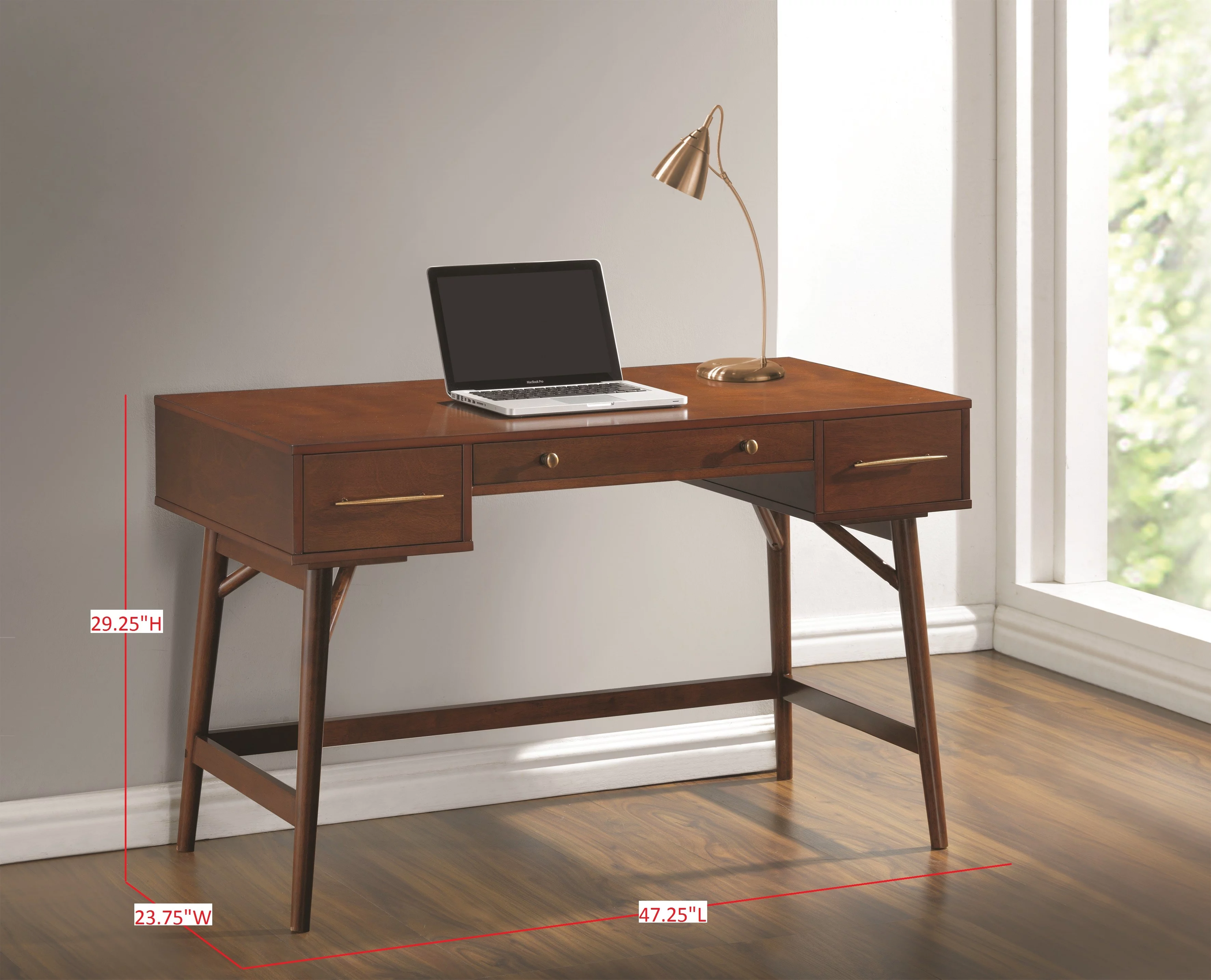Mugga 3-drawer Writing Desk Walnut